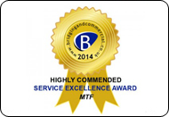 Highly Commended service Excellence award 2014